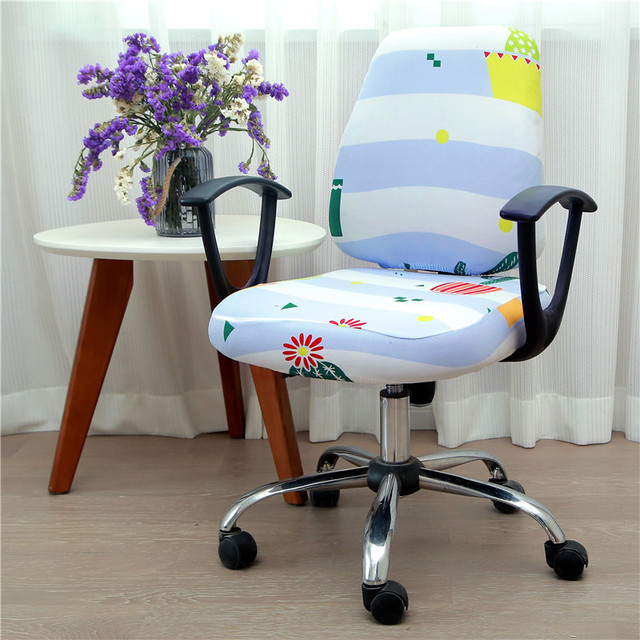Pokrowiec elastyczny na krzesło biurowe - antypoślizgowe, obrotowe, zdejmowany (2 szt/zestaw) - Wianko - 11