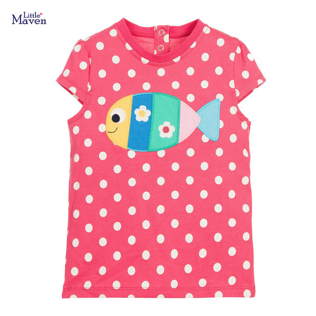Dziewczęca koszulka Little Maven, lato 2021, rybka, bawełna, rozm. 2-7 lat (nr 20580) - Wianko - 10