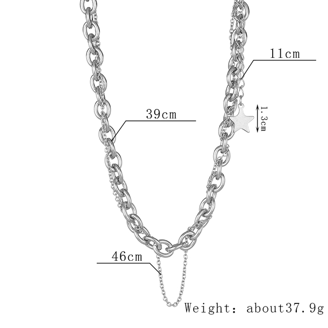 Letdiffery New Fashion naszyjnik wielowarstwowy z wisiorkiem Star O Chain - biżuteria dla kobiet i mężczyzn, idealna na party, urodziny i rocznicę - Wianko - 14