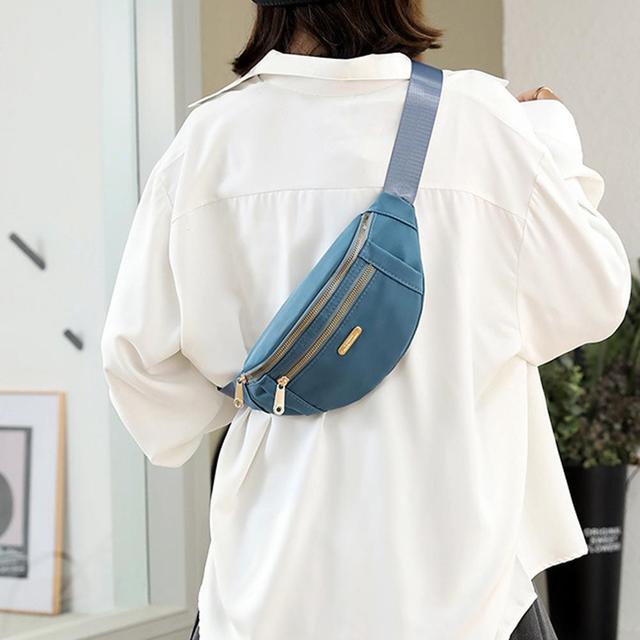 Saszetka na pas dla kobiet - płótno - wypoczynek - kolor - talia - torba Crossbody na ramię - Wianko - 15