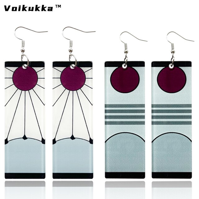Kolczyki wiszące Voikukka z akrylowym materiałem - biżuteria dla fanów Anime Demon Slayer OST Kimetsu No Yaiba - Wianko - 6
