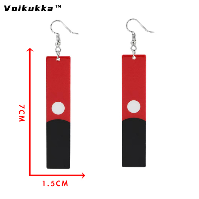 Kolczyki wiszące Voikukka z akrylowym materiałem - biżuteria dla fanów Anime Demon Slayer OST Kimetsu No Yaiba - Wianko - 4