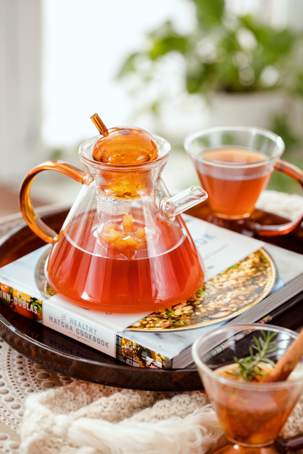 Dzbanek na herbatę Nordic, szklany, ciepło odporny, pojemnik na napoje z filtrem, czajniczek z filiżanką - Wianko - 6