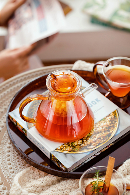 Dzbanek na herbatę Nordic, szklany, ciepło odporny, pojemnik na napoje z filtrem, czajniczek z filiżanką - Wianko - 3