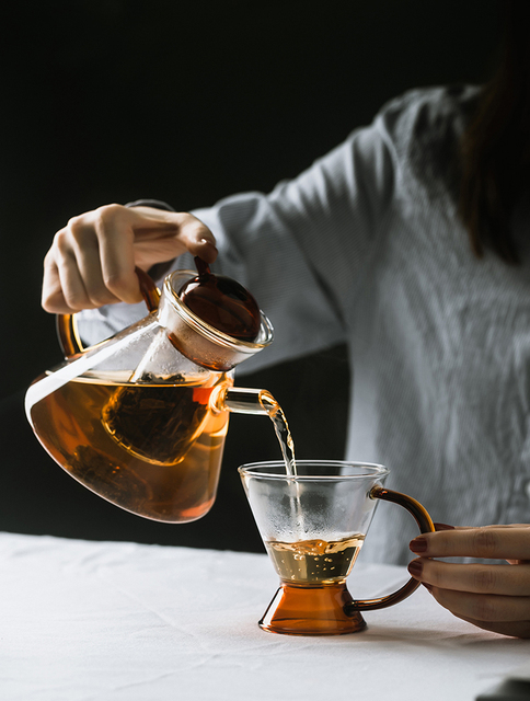 Dzbanek na herbatę Nordic, szklany, ciepło odporny, pojemnik na napoje z filtrem, czajniczek z filiżanką - Wianko - 14