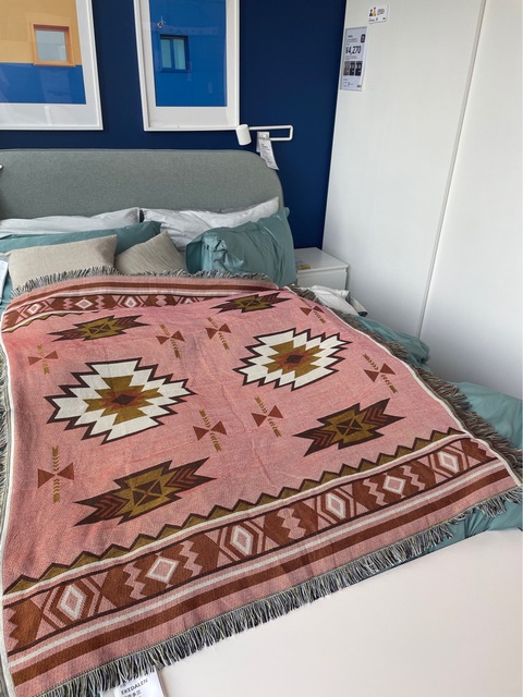 Koc Meksykański Totem wielofunkcyjny z różowymi okładkami Cobertor przeciwpyłowy z geometrią klimatyzacji na łóżko - Wianko - 8