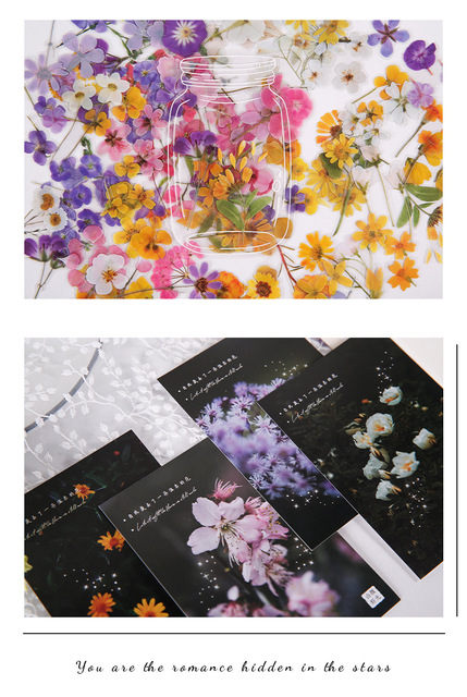 Zestaw 40 sztuk przezroczystych naklejek retro z motywem kwiatowym do scrapbookingu, planera, albumu DIY - Wianko - 14