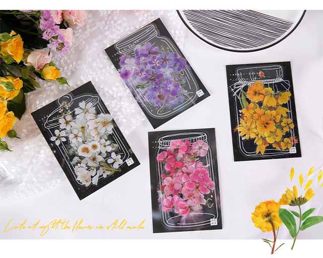 Zestaw 40 sztuk przezroczystych naklejek retro z motywem kwiatowym do scrapbookingu, planera, albumu DIY - Wianko - 2