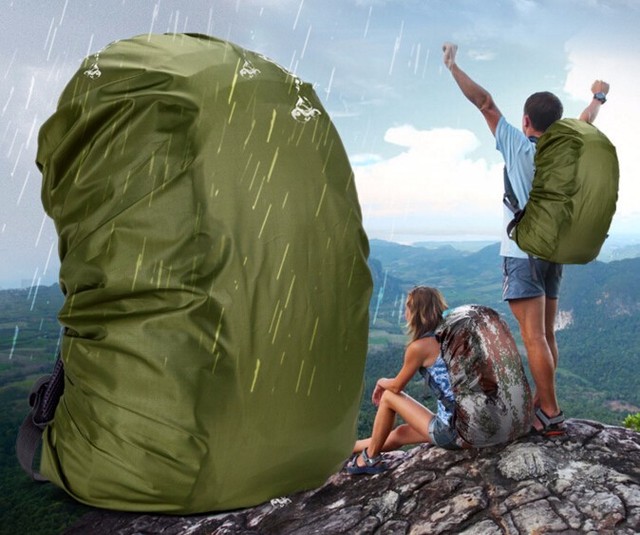 Wodoodporna pokrywa plecak pakiet kamuflaż odkryty 50-60L w zielonym wojskowym kolorze - idealna do polowania, campingu, kolarstwa, pieszych wycieczek i wędkowania - Wianko - 1