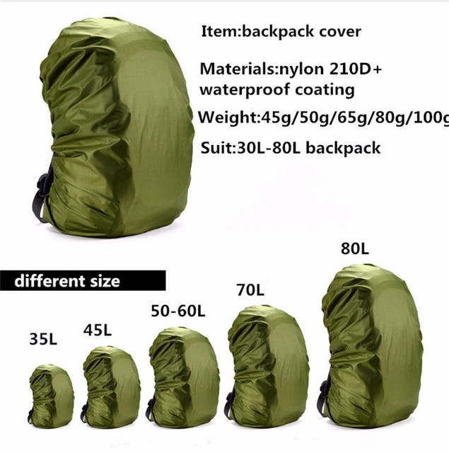 Wodoodporna pokrywa plecak pakiet kamuflaż odkryty 50-60L w zielonym wojskowym kolorze - idealna do polowania, campingu, kolarstwa, pieszych wycieczek i wędkowania - Wianko - 2