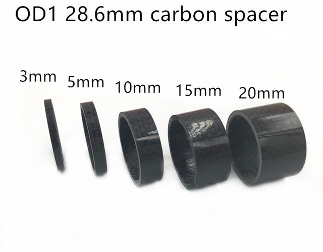 Zestaw słuchawkowy pełna węgla 28.6/31.8mm do rowerów węglowych - 5 sztuk spacery hollow, ultra lekki, podkładka rowerowa i słuchawkowy Stem Spacers - Wianko - 2