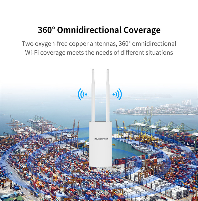 Comfast 1200Mbps - wysokomocowy zewnętrzny CPE Router WiFi - wodoodporny punkt dostępu, mostek i wzmacniacz sygnału - Wianko - 6