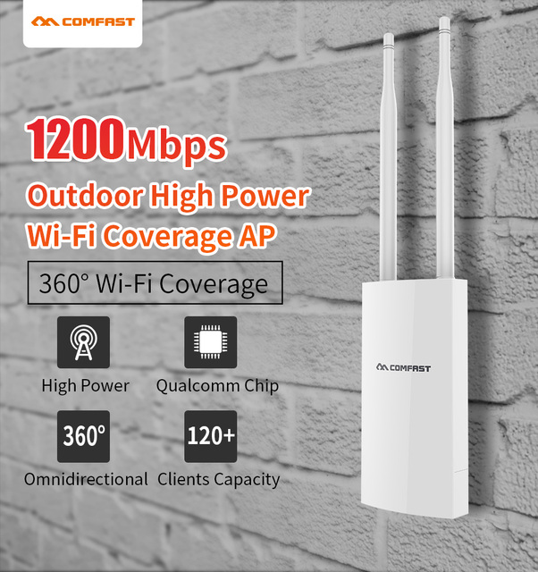 Comfast 1200Mbps - wysokomocowy zewnętrzny CPE Router WiFi - wodoodporny punkt dostępu, mostek i wzmacniacz sygnału - Wianko - 1