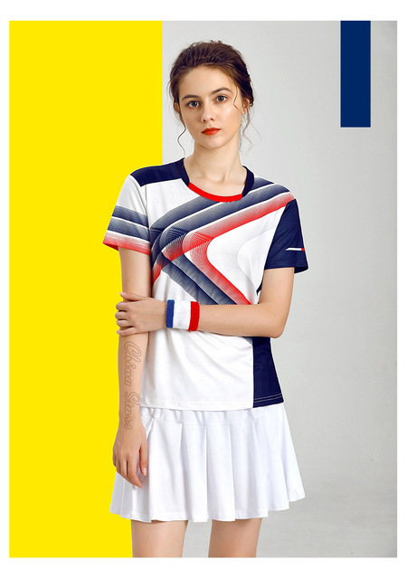 Damskie koszulki tenisowe z spódniczką - odzież sportowa do tenisa stołowego i badmintona - Wianko - 14
