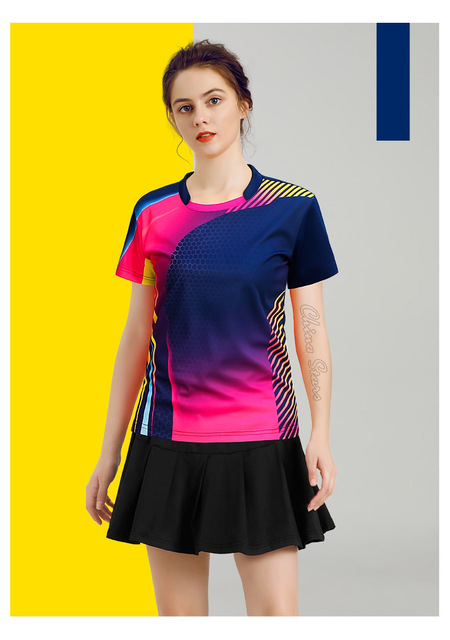 Damskie koszulki tenisowe z spódniczką - odzież sportowa do tenisa stołowego i badmintona - Wianko - 34