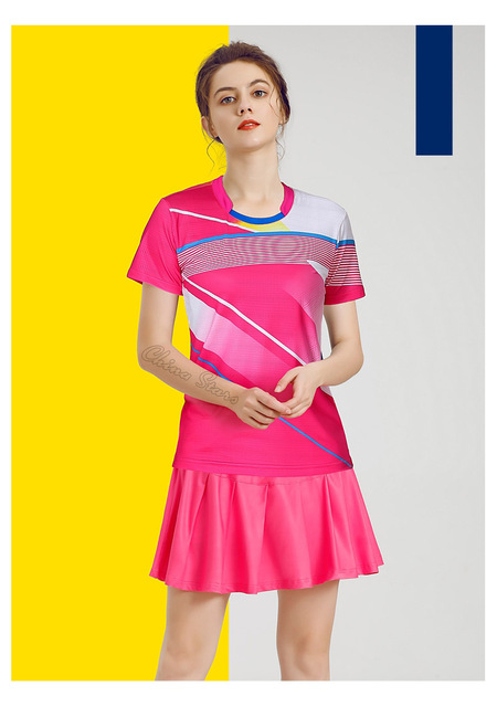 Damskie koszulki tenisowe z spódniczką - odzież sportowa do tenisa stołowego i badmintona - Wianko - 23