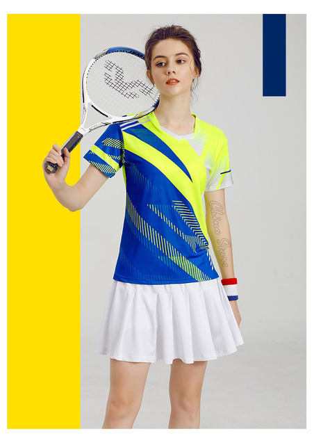 Damskie koszulki tenisowe z spódniczką - odzież sportowa do tenisa stołowego i badmintona - Wianko - 10