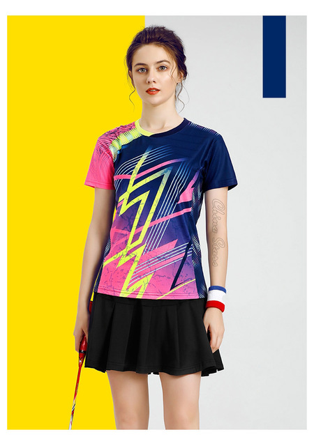 Damskie koszulki tenisowe z spódniczką - odzież sportowa do tenisa stołowego i badmintona - Wianko - 32