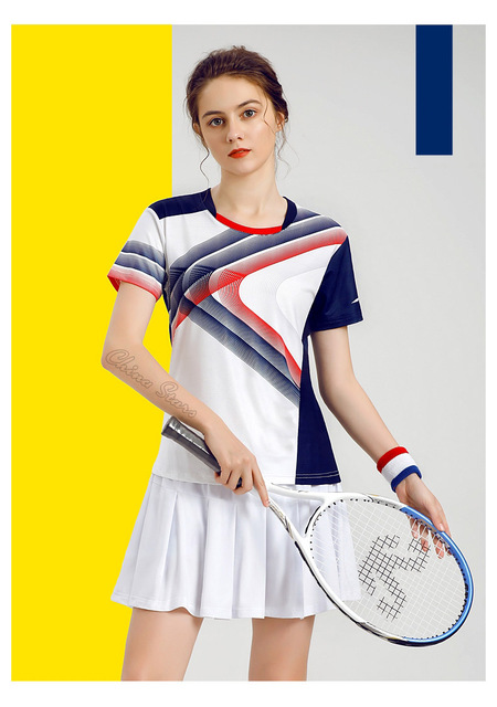 Damskie koszulki tenisowe z spódniczką - odzież sportowa do tenisa stołowego i badmintona - Wianko - 16