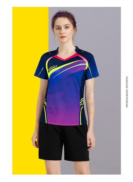Damskie koszulki tenisowe z spódniczką - odzież sportowa do tenisa stołowego i badmintona - Wianko - 37