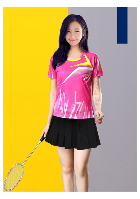 Damskie koszulki tenisowe z spódniczką - odzież sportowa do tenisa stołowego i badmintona - Wianko - 36
