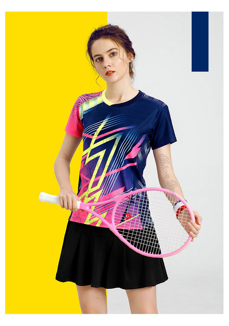 Damskie koszulki tenisowe z spódniczką - odzież sportowa do tenisa stołowego i badmintona - Wianko - 30