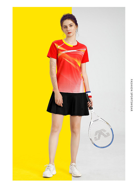 Damskie koszulki tenisowe z spódniczką - odzież sportowa do tenisa stołowego i badmintona - Wianko - 25