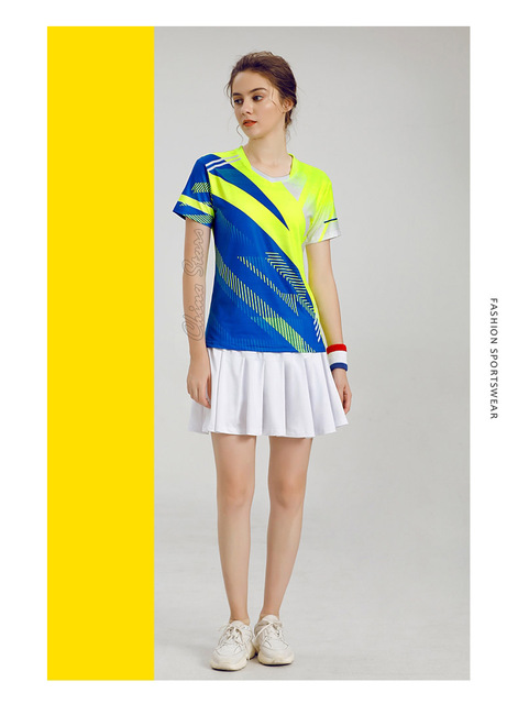 Damskie koszulki tenisowe z spódniczką - odzież sportowa do tenisa stołowego i badmintona - Wianko - 11