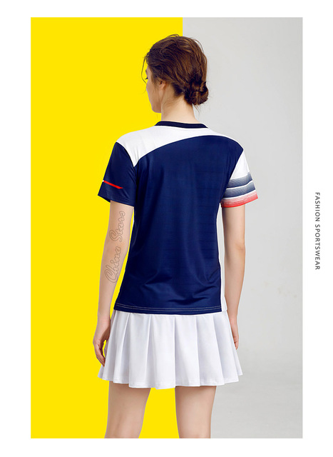 Damskie koszulki tenisowe z spódniczką - odzież sportowa do tenisa stołowego i badmintona - Wianko - 17