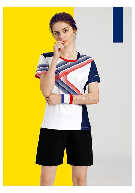 Damskie koszulki tenisowe z spódniczką - odzież sportowa do tenisa stołowego i badmintona - Wianko - 18