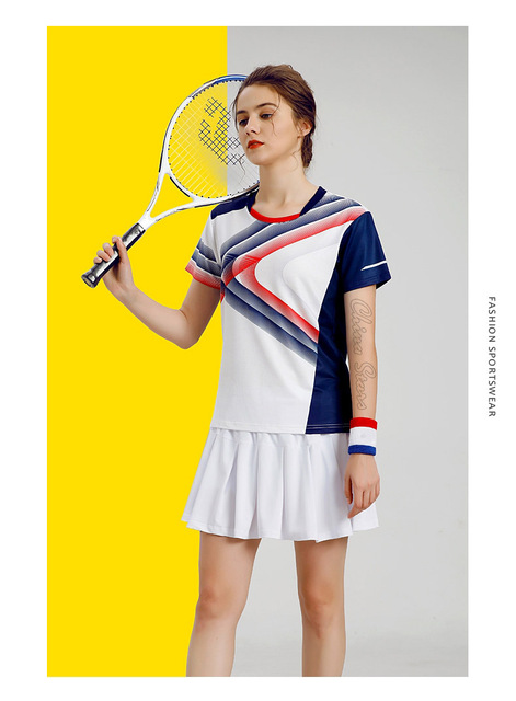 Damskie koszulki tenisowe z spódniczką - odzież sportowa do tenisa stołowego i badmintona - Wianko - 15