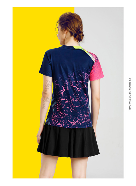 Damskie koszulki tenisowe z spódniczką - odzież sportowa do tenisa stołowego i badmintona - Wianko - 33