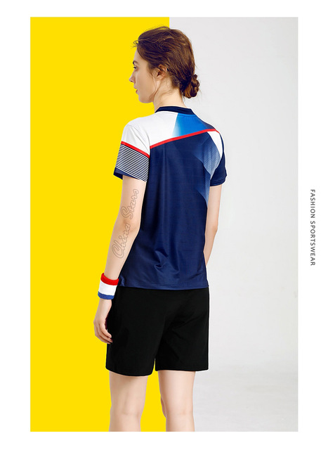 Damskie koszulki tenisowe z spódniczką - odzież sportowa do tenisa stołowego i badmintona - Wianko - 22