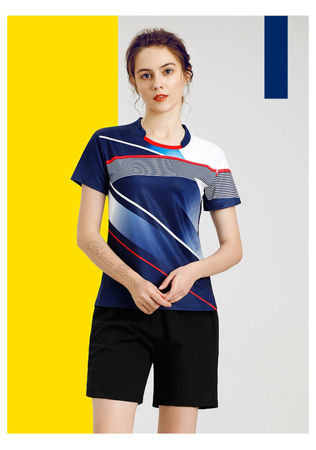 Damskie koszulki tenisowe z spódniczką - odzież sportowa do tenisa stołowego i badmintona - Wianko - 21