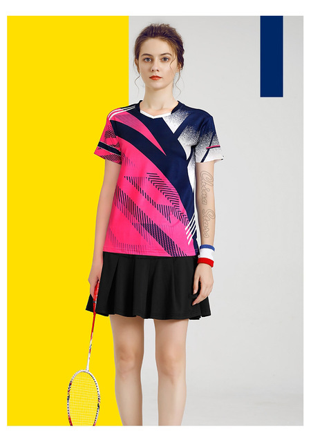 Damskie koszulki tenisowe z spódniczką - odzież sportowa do tenisa stołowego i badmintona - Wianko - 3