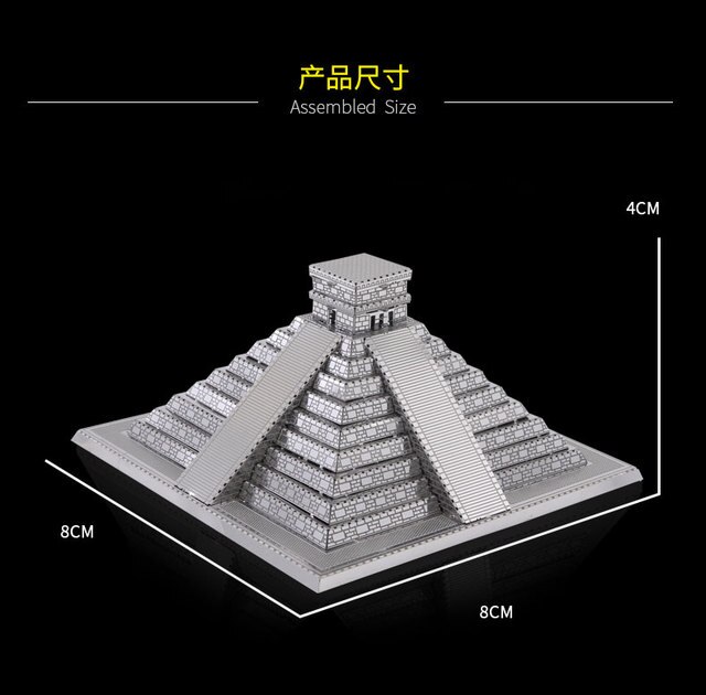 Model 3D Puzzle piramida Majów ze stali z wyciętymi laserowo elementami, przeznaczony dla dorosłych jako model znanych budowli, stres Reliever - Wianko - 9