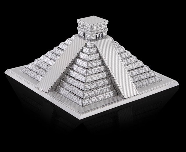 Model 3D Puzzle piramida Majów ze stali z wyciętymi laserowo elementami, przeznaczony dla dorosłych jako model znanych budowli, stres Reliever - Wianko - 7