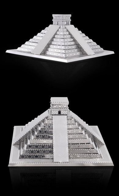 Model 3D Puzzle piramida Majów ze stali z wyciętymi laserowo elementami, przeznaczony dla dorosłych jako model znanych budowli, stres Reliever - Wianko - 6