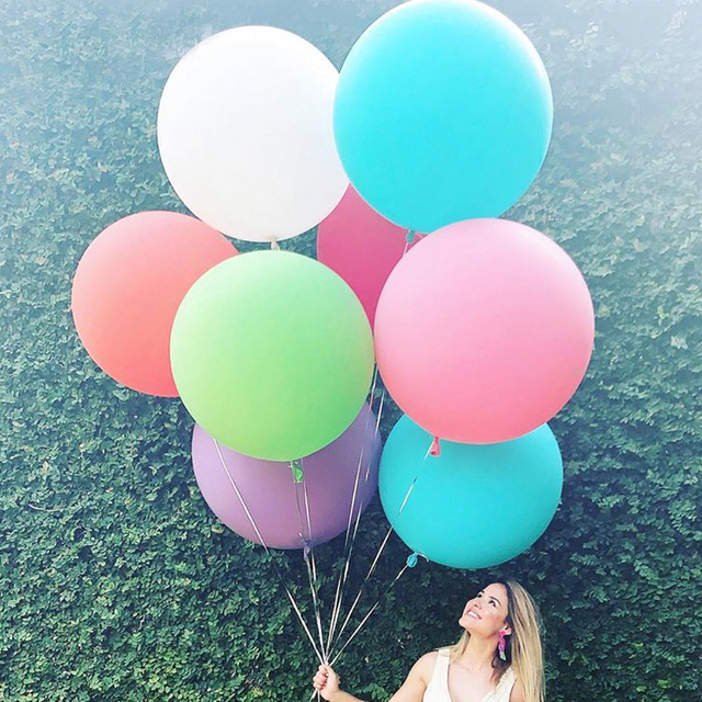 Jasne, nadmuchiwane gigantyczne balony lateksowe 36 Cali na urodziny i ślub - 1 sztuka - Wianko - 4