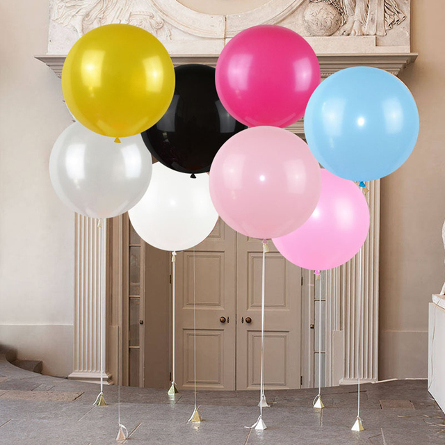 Jasne, nadmuchiwane gigantyczne balony lateksowe 36 Cali na urodziny i ślub - 1 sztuka - Wianko - 2