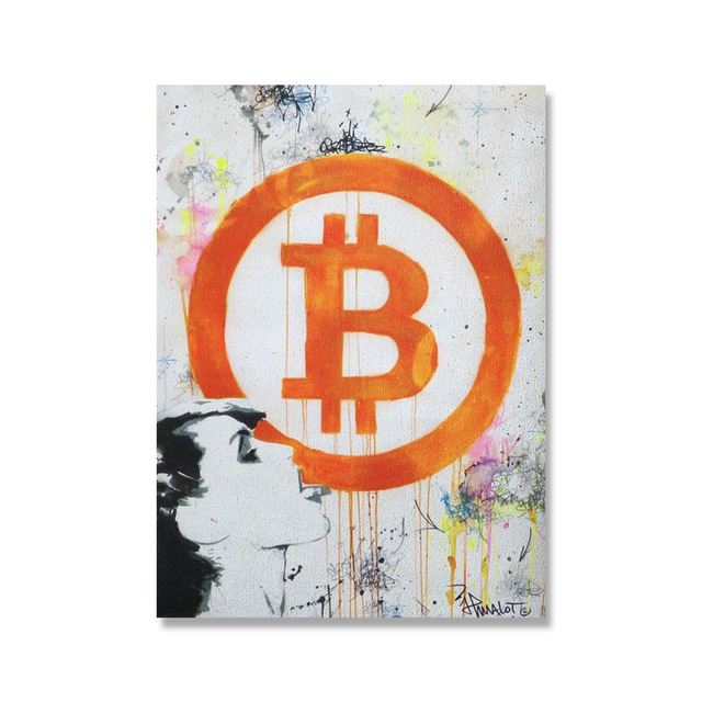 Obraz artystyczny Bitcoin, Styl skandynawski, płótno, plakat, druk zdjęcia, dekoracja ściany, pokój domowy - neon - Wianko - 3