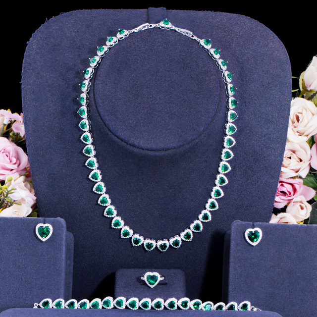 Zestaw biżuterii ślubnej Pera - naszyjnik, kolczyki i bransoletka, owalne ranipow błyszczące kryształy CZ - Wianko - 12