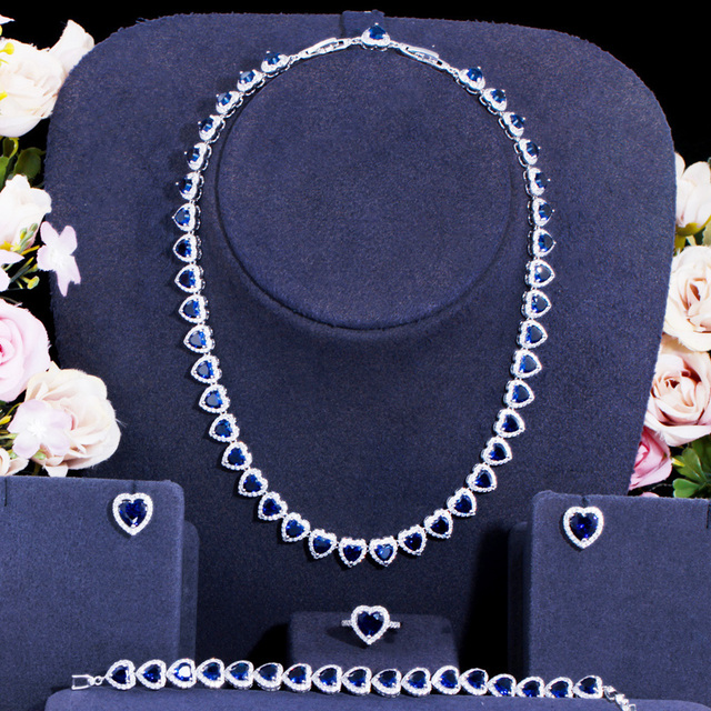 Zestaw biżuterii ślubnej Pera - naszyjnik, kolczyki i bransoletka, owalne ranipow błyszczące kryształy CZ - Wianko - 13