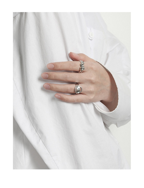 Regulowany srebrny pierścionek z otwartym geometrycznym kołem - prostota, wyrazistość i styl Hip Hop dla kobiet - Wianko - 8