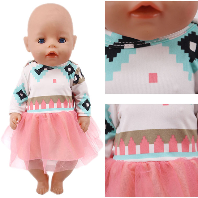 Ubranka dla lalki - 13 stylów sukienki/piżamy/stroje kąpielowe dla 18 Cal amerykańska lalka i 43Cm noworodki dla niemowląt, akcesoria dla niemowląt -> Ubranka dla lalki - 13 stylów sukienki/piżamy/stroje kąpielowe dla amerykańskiej lalki 18 Cal i noworodków 43Cm - Wianko - 2