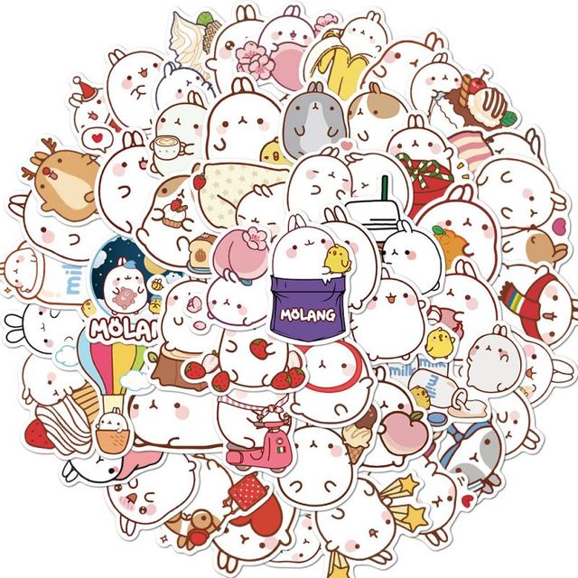 Naklejki Cute zwierząt królik - 10/50 sztuk - dla dzieci - Kawaii - różowy - wodoodporna - samodzielne wykonanie naklejek - Wianko - 2