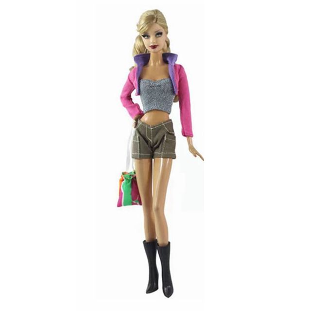 1:6 Niebieska koszula, czarna spódnica, torba - ubranka dla lalek BJD na ubrania Barbie 11.5 - Wianko - 8