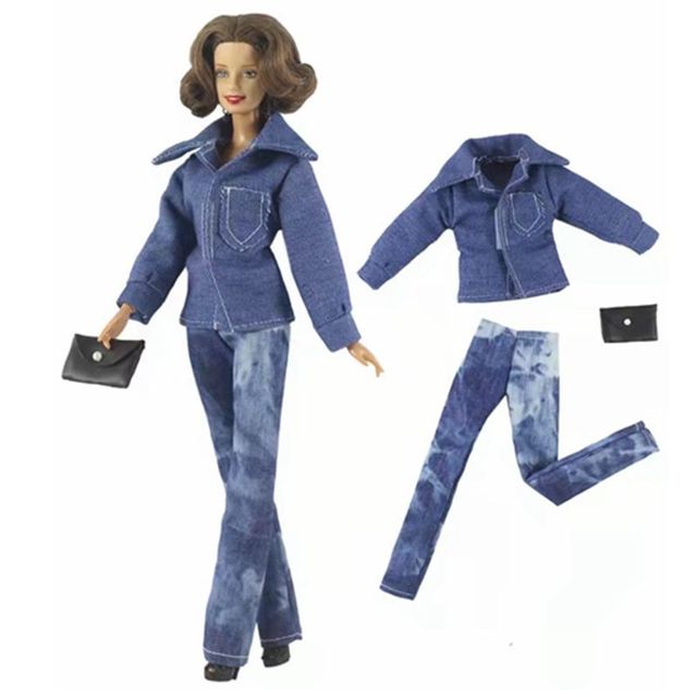 1:6 Niebieska koszula, czarna spódnica, torba - ubranka dla lalek BJD na ubrania Barbie 11.5 - Wianko - 29