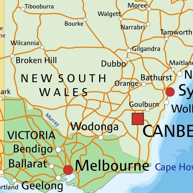 Artystyczny plakat na płótnie z mapą polityczną Australii o rozmiarze 59x42 cm - Wianko - 5