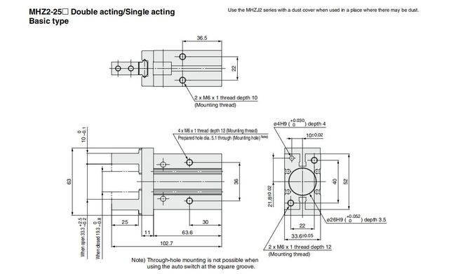 SMC Aluminium chwytak pneumatyczny dwustronnego działania MHZ2 zdolności 6D-40D - Wianko - 22